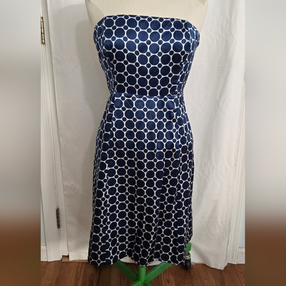 The Limited Elegant Navy Polka Dot Dress